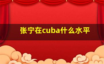 张宁在cuba什么水平