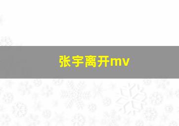 张宇离开mv