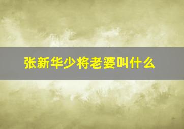 张新华少将老婆叫什么