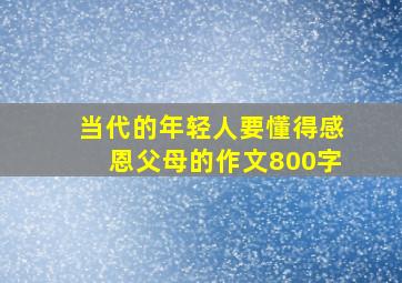 当代的年轻人要懂得感恩父母的作文800字