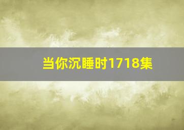 当你沉睡时1718集