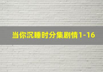 当你沉睡时分集剧情1-16