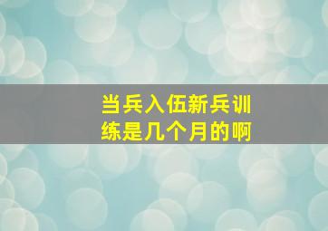 当兵入伍新兵训练是几个月的啊