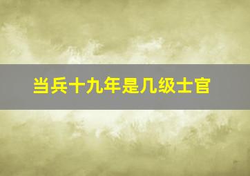 当兵十九年是几级士官