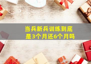 当兵新兵训练到底是3个月还6个月吗