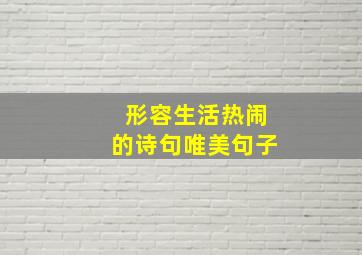 形容生活热闹的诗句唯美句子