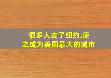 很多人去了纽约,使之成为美国最大的城市