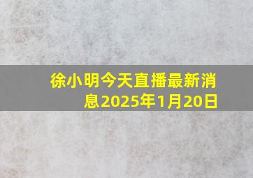 徐小明今天直播最新消息2025年1月20日