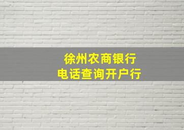 徐州农商银行电话查询开户行