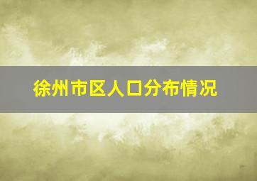 徐州市区人口分布情况