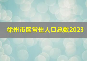 徐州市区常住人口总数2023