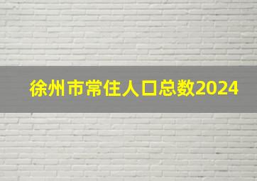 徐州市常住人口总数2024