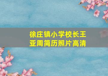 徐庄镇小学校长王亚周简历照片高清