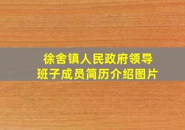 徐舍镇人民政府领导班子成员简历介绍图片