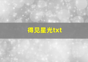 得见星光txt