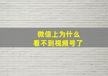 微信上为什么看不到视频号了