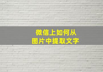 微信上如何从图片中提取文字