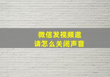 微信发视频邀请怎么关闭声音