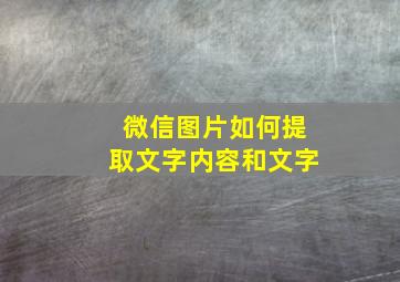 微信图片如何提取文字内容和文字