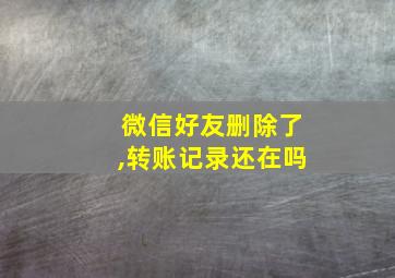 微信好友删除了,转账记录还在吗