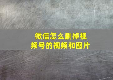 微信怎么删掉视频号的视频和图片