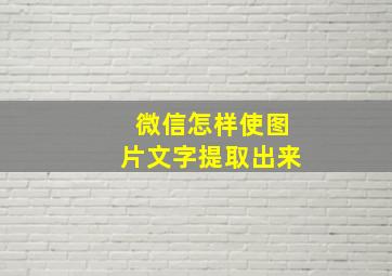 微信怎样使图片文字提取出来