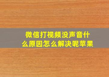 微信打视频没声音什么原因怎么解决呢苹果