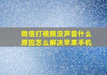 微信打视频没声音什么原因怎么解决苹果手机