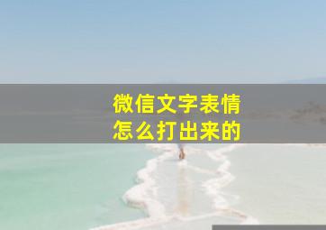 微信文字表情怎么打出来的