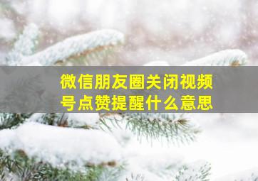 微信朋友圈关闭视频号点赞提醒什么意思