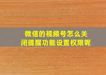 微信的视频号怎么关闭提醒功能设置权限呢