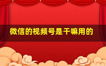 微信的视频号是干嘛用的