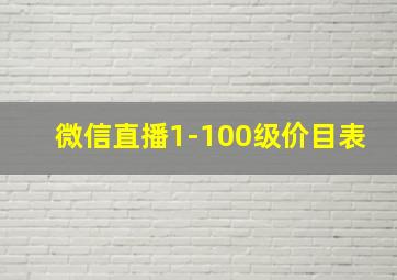 微信直播1-100级价目表