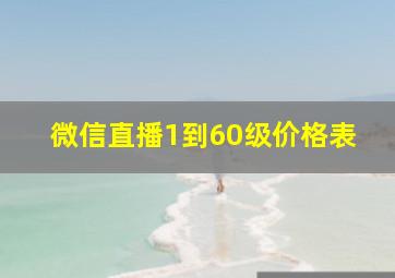 微信直播1到60级价格表