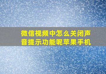 微信视频中怎么关闭声音提示功能呢苹果手机