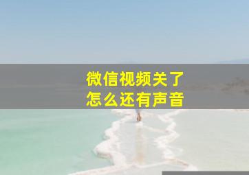 微信视频关了怎么还有声音