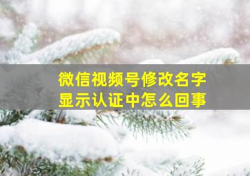 微信视频号修改名字显示认证中怎么回事