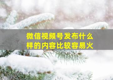 微信视频号发布什么样的内容比较容易火