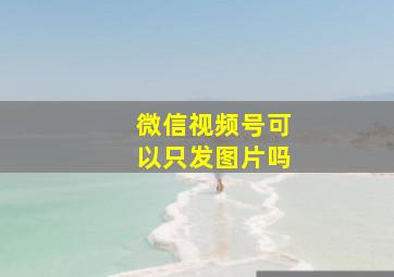 微信视频号可以只发图片吗