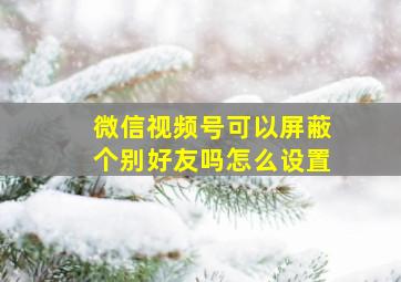 微信视频号可以屏蔽个别好友吗怎么设置