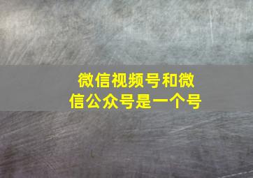 微信视频号和微信公众号是一个号