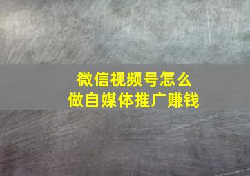 微信视频号怎么做自媒体推广赚钱