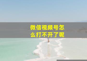 微信视频号怎么打不开了呢