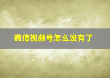 微信视频号怎么没有了