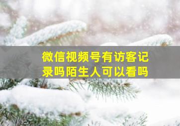 微信视频号有访客记录吗陌生人可以看吗