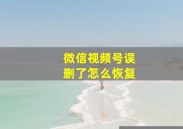 微信视频号误删了怎么恢复