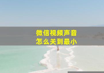 微信视频声音怎么关到最小