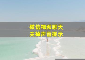 微信视频聊天关掉声音提示