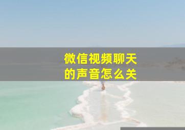 微信视频聊天的声音怎么关