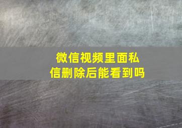 微信视频里面私信删除后能看到吗